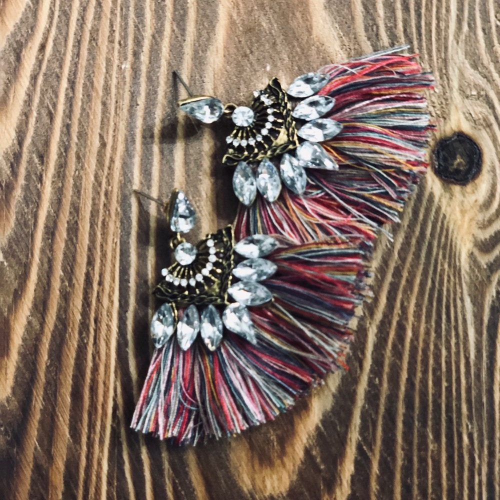 Rhinestone boho earrings